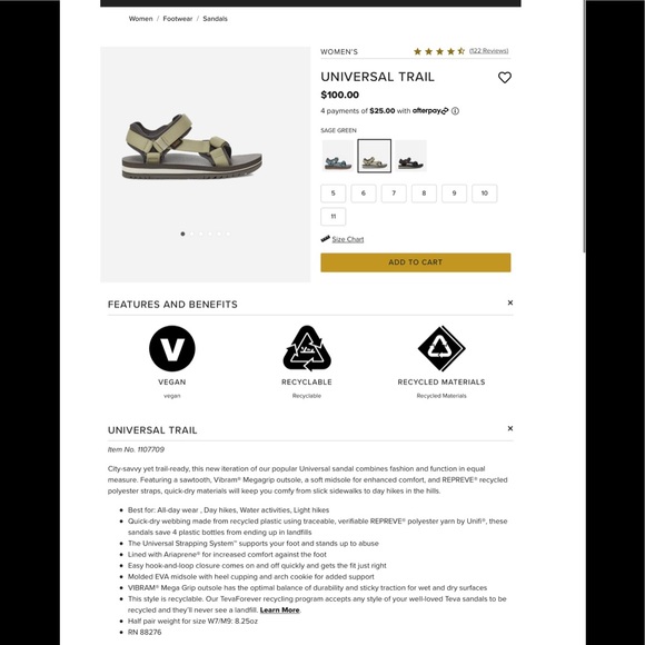 NWT Tera: Original Universal Sandal - Picture 5 of 5